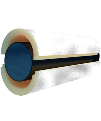 Скорлупа ППУ 25*40 с фольгированным покрытием